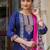 navy-blue fancy silk blend kurta set