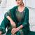 green fancy silk kurta set