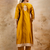 mustard fancy blended cotton kurta set