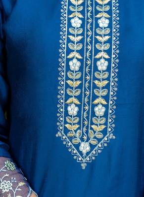 blue fancy viscose kurta set 4