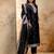 black fancy blended cotton kurta set
