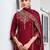 maroon fancy silk kurta set