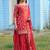 red fancy silk kurta set