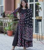 multicolor fancy pure cotton kurta set
