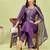 purple fancy blended cotton kurta set