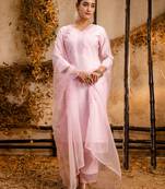 pink fancy viscose kurta set