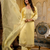 light-yellow fancy silk blend kurta set