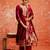 maroon fancy cotton silk kurta set