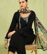 black fancy viscose kurta set