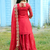 red fancy silk kurta set