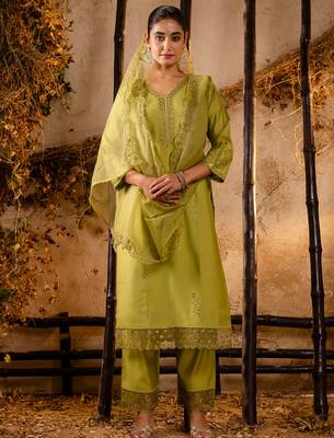mehendi fancy viscose kurta set 1