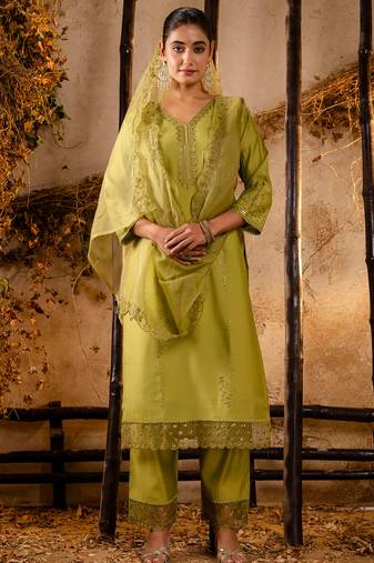 mehendi fancy viscose kurta set