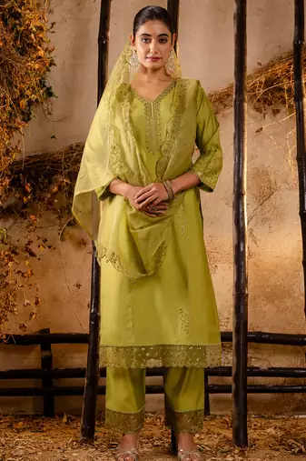 mehendi fancy viscose kurta set