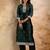 green fancy blended cotton kurta set