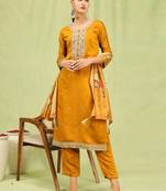 yellow fancy viscose kurta set