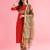 red fancy cotton kurta set