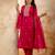 rani-pink fancy silk blend kurta set