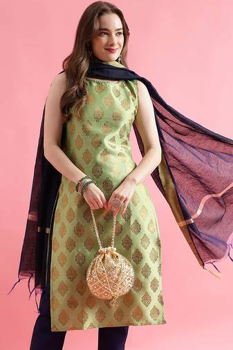 pear fancy silk blend kurta set