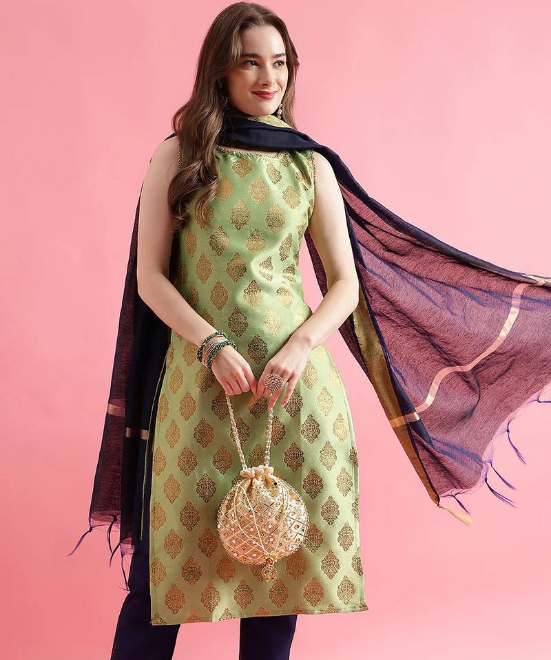 pear fancy silk blend kurta set