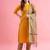 yellow fancy cotton kurta set