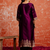 wine fancy cotton silk kurta set