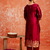 maroon fancy cotton silk kurta set
