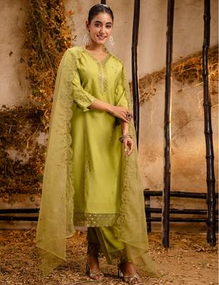mehendi fancy viscose kurta set 2