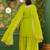 parrot-green fancy georgette kurta set