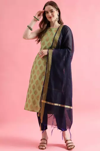 pear fancy silk blend kurta set