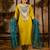 light-yellow fancy viscose rayon kurta set