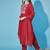 scarlet-red fancy cotton silk kurta set