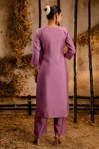 lavender fancy viscose kurta set