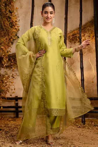 mehendi fancy viscose kurta set