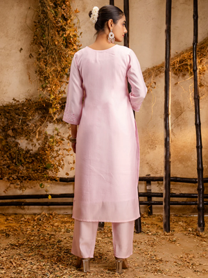 pink fancy viscose kurta set 4