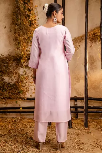 pink fancy viscose kurta set