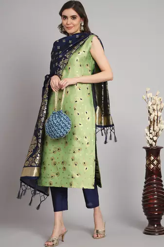 pear fancy cotton silk kurta set