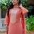 peach fancy silk blend kurta set