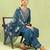 blue fancy silk blend kurta set