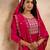 rani-pink fancy silk blend kurta set