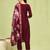 maroon fancy viscose kurta set