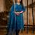 teal fancy silk blend kurta set