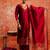 maroon fancy cotton silk kurta set
