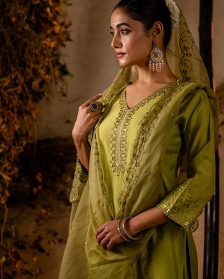 mehendi fancy viscose kurta set 4