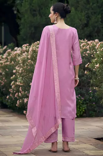 lavender fancy viscose rayon kurta set