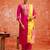 rani-pink fancy silk blend kurta set