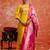 yellow fancy silk blend kurta set