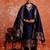 navy-blue fancy cotton silk kurta set