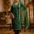green fancy silk blend kurta set