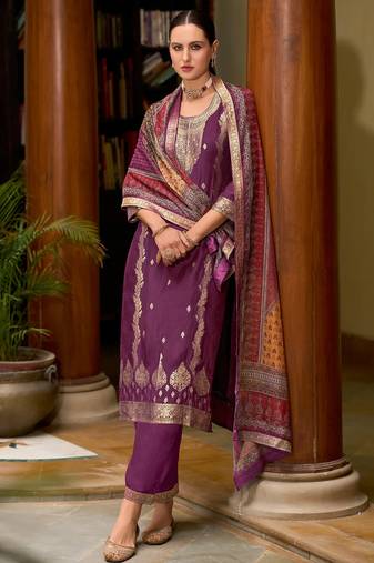purple fancy viscose kurta set