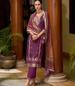 purple fancy viscose kurta set